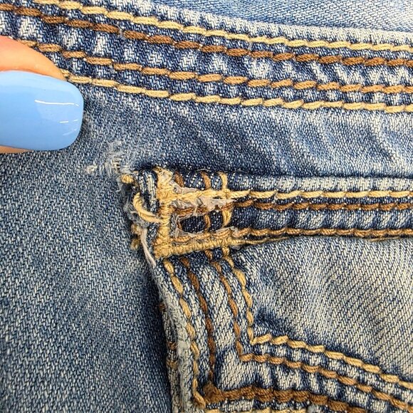 Seven7 Distressed Straight Leg Jeans Medium Wash Contrast Stitch Men’s 40x32 - Picture 16 of 16